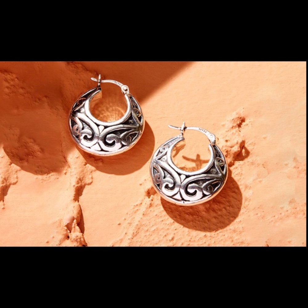 Handcrafted sterling silver hoops